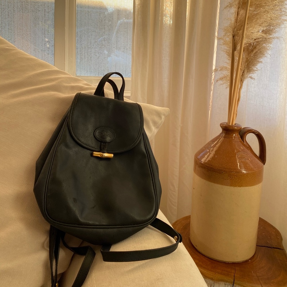 Vintage Longchamp Leather Backpack!